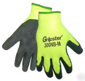 X-large hi-viz gripster gloves, latex palm coated