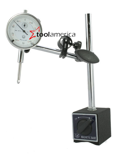 New dial indicator fine adjustment magnetic base + case