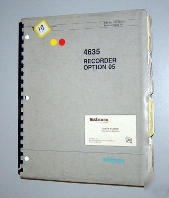 Tektronix tek 4635 option 05 original service manual