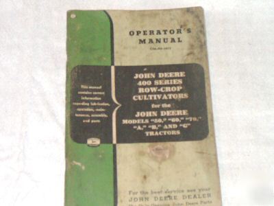 Vintagejohn deererow-crop cultivators oper. manual