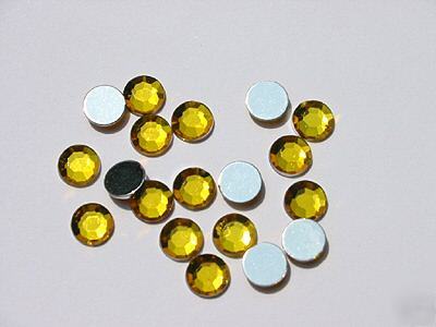 8MM flat back rhinestones golden-yellow 100PC RF08A-gy
