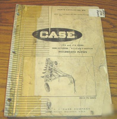Case jra & jta moldboard plow repair parts catalog book