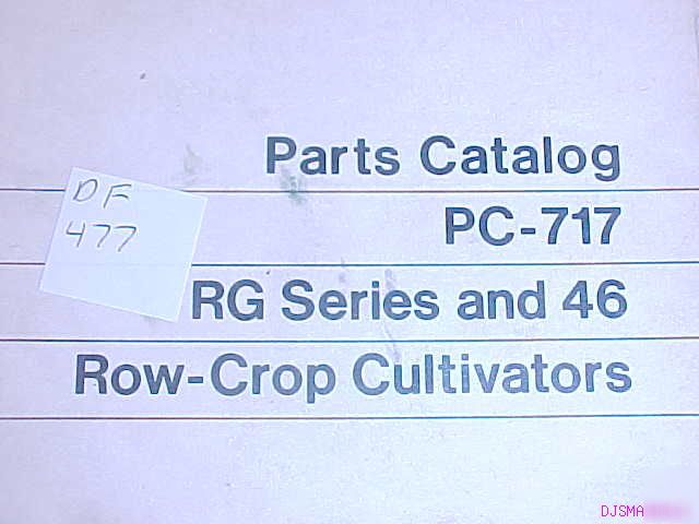 John deere rg series 46 crop cultivator parts catalog
