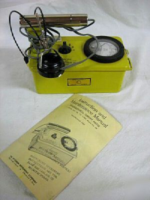 Radiological survey meter w/headphones/manual & strap
