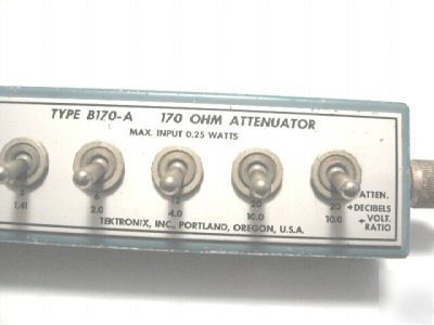 Tektronix attenuator 170OHM B170-a max input 0.25WATT 