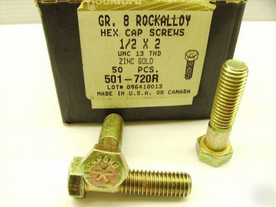 47-grade 8 steel hex head bolts 1/2-13 x 2