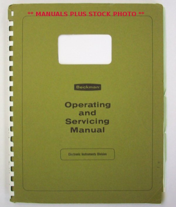 Beckman 6144 op/service manual - $5 shipping 
