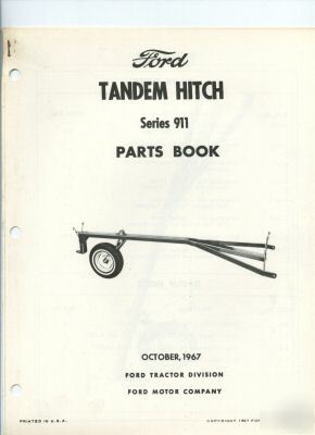 Ford tractor series 911 tandem hitch parts book 