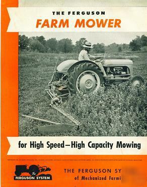 Ferguson farm mower 1950 advertising flyer