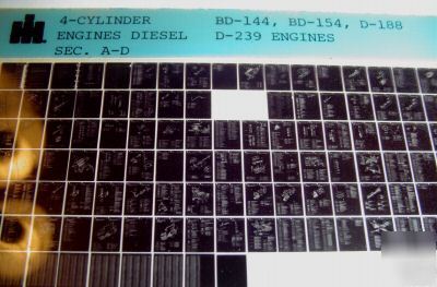 Ih tractor 4-cyl diesel engine parts catalog microfiche