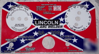 Lincoln welder sa-200 l-5171 rebel flag control plate