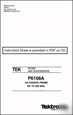 Tek P6106A probe instruction sheet 070-5517-00