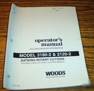 Woods 3180-2 2120-2 rotary mower operator's manual