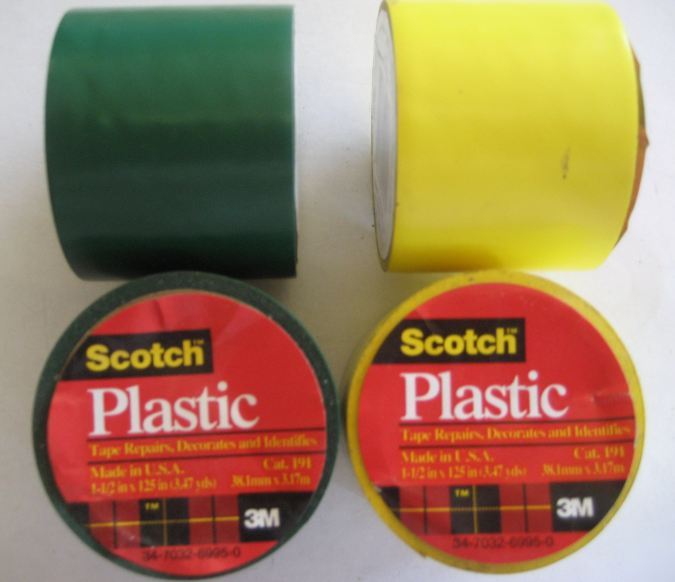 3M scotch plastic tape yellow and green-mco 191