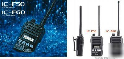 New icom uhf f-60 radio 450-512MHZ with rapid charger