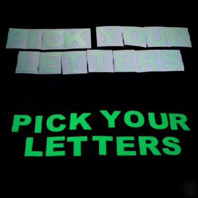 Pick 4 glow in the dark letters/numbers 1-3/4