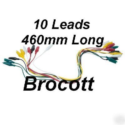 Crocodile leads, alligator clips 10PK test leads- 460MM