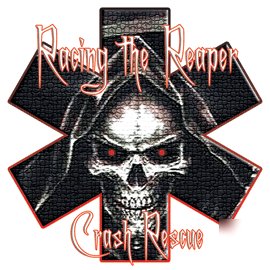 Fire rescue race the reaper star of life decal