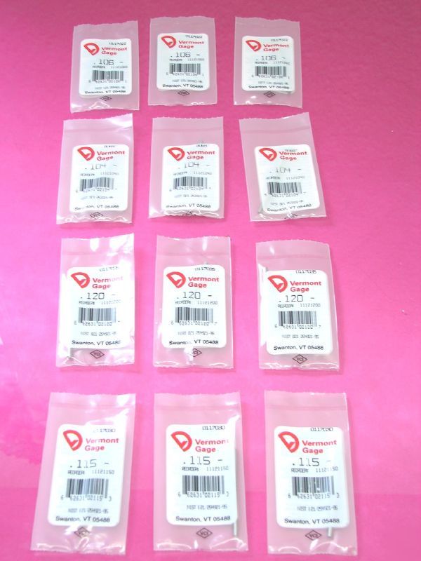 New 12 individual class zz high prec. steel pin gages