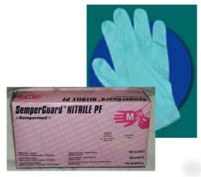Nitrile disposable exam glove, powder free, 8 mil, med