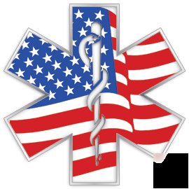 Fire rescue american flag star of life decal