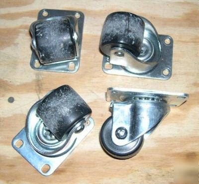 Set of 4 heavy duty wheels / casters with ball bearings