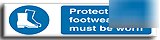 Protec.foot.mb worn sign-s.rigid-300X75MM(ma-067-rj)