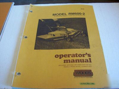 Woods RM600-2 operators manual