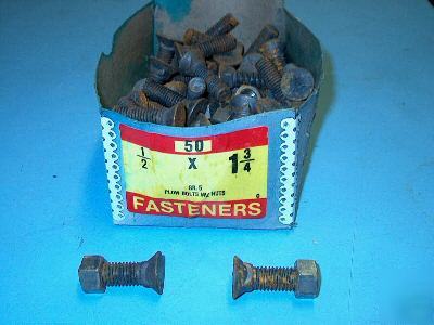 New bolts grade 5 plow 1/2 x 1 3/4 inch with nuts 
