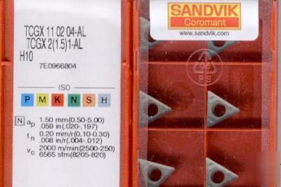 Sandvik turning inserts tcgx 110204-al H10 . 1 pcs