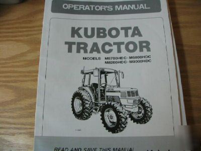 Kubota M5700HDC to M9000HDC tractors operators manual