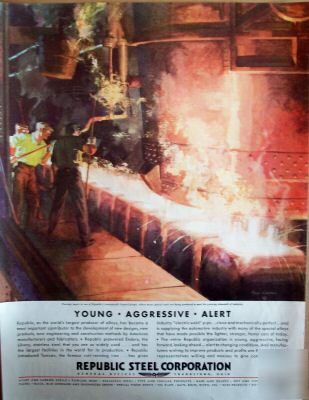 1934 republic steel pouring steel plant aggressive ad