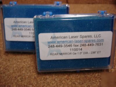 2) american laser spares, laser rear mirror ge 1.0 dia.