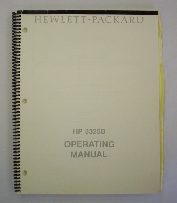 Hp / agilent 3325B operating manual - $5 shipping 