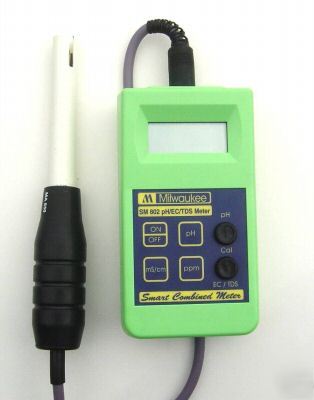 Portable meter for testing ph, conductivity and tds