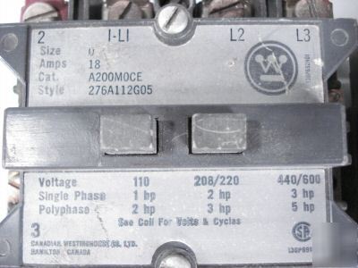 Westinghouse contactors 5 units used