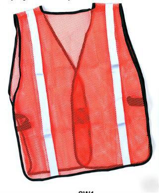Safety vest bright orange reflector one size fits all