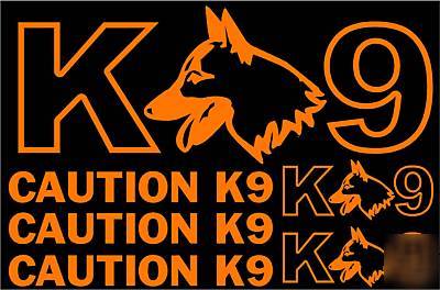 New caution K9 orange decal set, sticker, emblem, , 6YR
