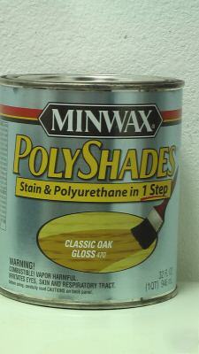 3 quarts of minwax polyshades - classic oak gloss 