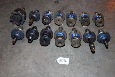(1) lot of assorted cat 45 tool holders (14 pieces)