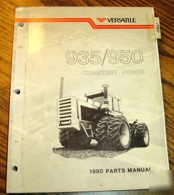 1980 vesatile 935 & 950 tractor parts catalog book 