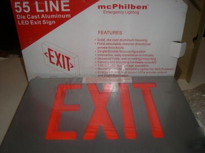 Led exit sign mcphilben die cast alum 55 line 5QTY