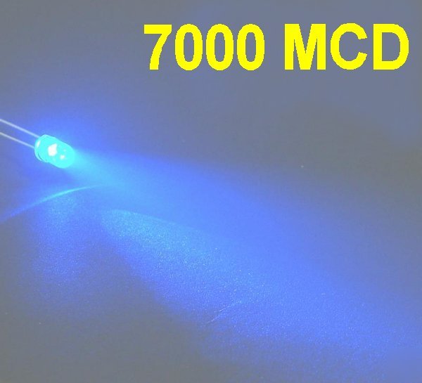 New 100 x blue 5MM 7000MCD led lamp super bright leds