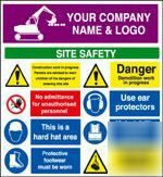 Site health & safety board- sign plus your LOGO1200 mm