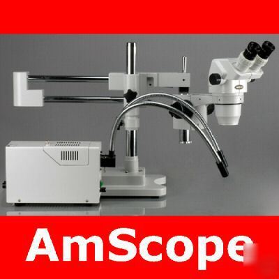 6.7X-225X binocular stereo microscope on 3D boom