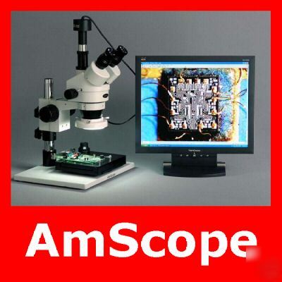 3.5X-90X inspection zoom microscope w/ 1.3M usb camera