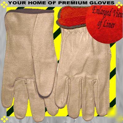 3PRS xlarge insulated lined pigskin leather work gloves