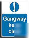 Gangway keep clear sign-a.vinyl-200X250MM(ma-035-ae)