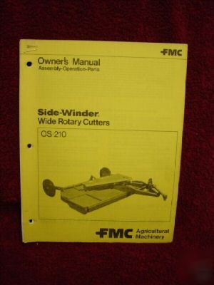 Fmc sidewinder mower os-210 operator parts manual