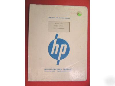 Hp 416A ratio meter instruction and operating manual
